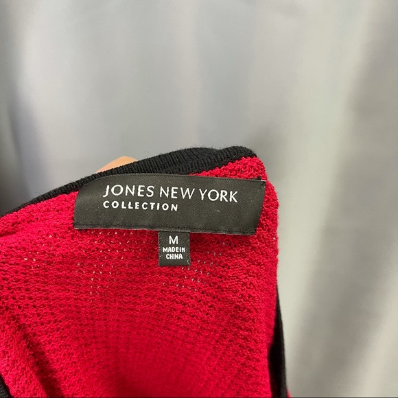Jones New York - Red and black button down knit cardigan - Picture 6 of 6